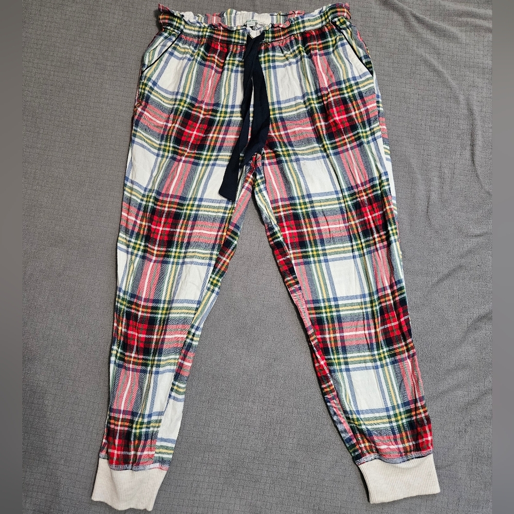 Aerie Red Plaid Pajama Jogger Pants Size Medium